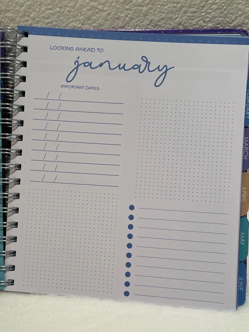 Glittery Weekly/12 Month Spiral Planner - JAN to DEC 2026. NWT.